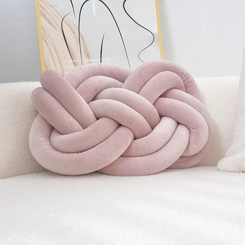 Decorative Cushion | Knotted Geometric Design | Washable Polyester | 40×30 cm
