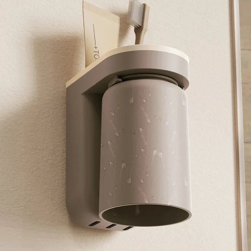 DuoClean 2-in-1 Wall Mount for Toothbrush and Cup – Clever Storage Without Drilling