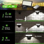 Solargo Lightpro Solar Wall Light Outdoor | Motion Sensor & 4 Modes | 90 LEDs | Waterproof & Extremely Bright