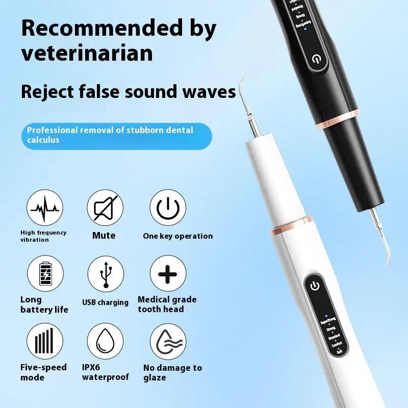 DentoraSonic | Ultrasound dental care device for dogs & cats | 5-level tartar remover | USB charging