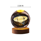 2.36 in RGB Crystal Ball Night Light with Milky Way and Moon - Cosmos-Inspired Bedside Decoration