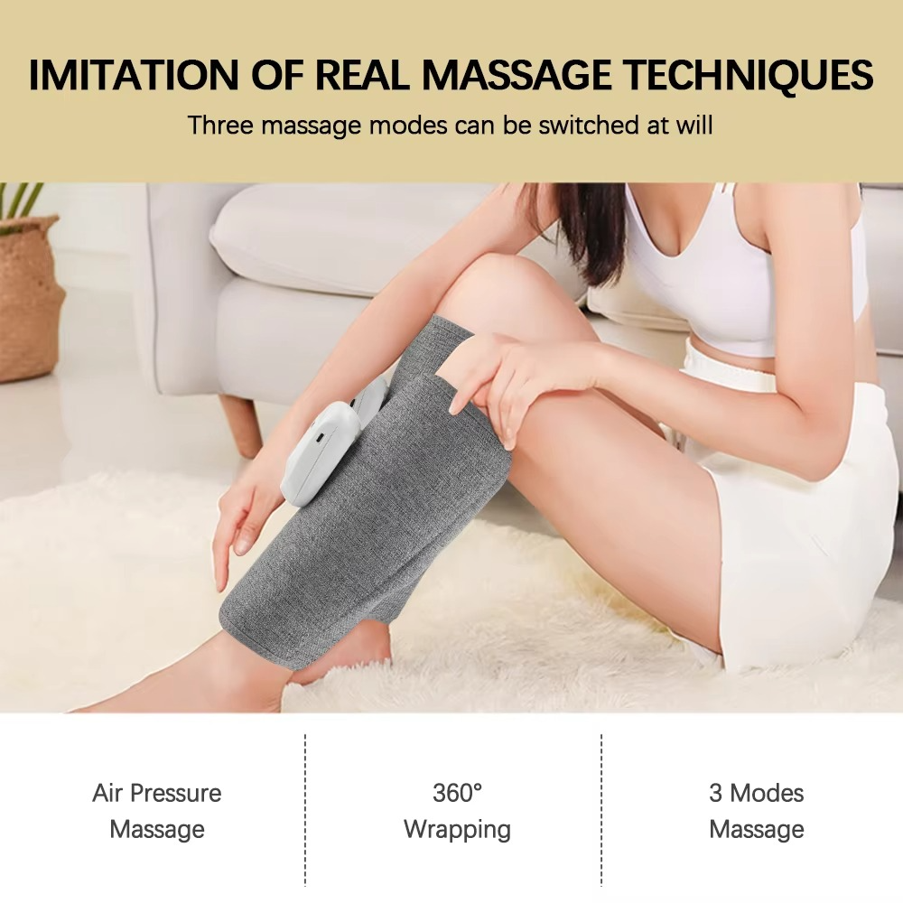 Wireless Rechargeable Electric Leg Massager with Air Compression for Calf Relaxation and Muscle Recovery