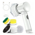 Electric Spin Scrubber with 5 Replaceable Brush Heads, Powerful Cordless Bathroom Cleaning Brush