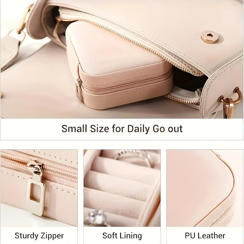 Jewelry Organizer VOYELIA | Travel Case for Jewelry | Compact & Stylish | PU Leather