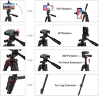 Universal Lightweight Tripod Stand with Bluetooth Remote for Smartphones and DSLRs