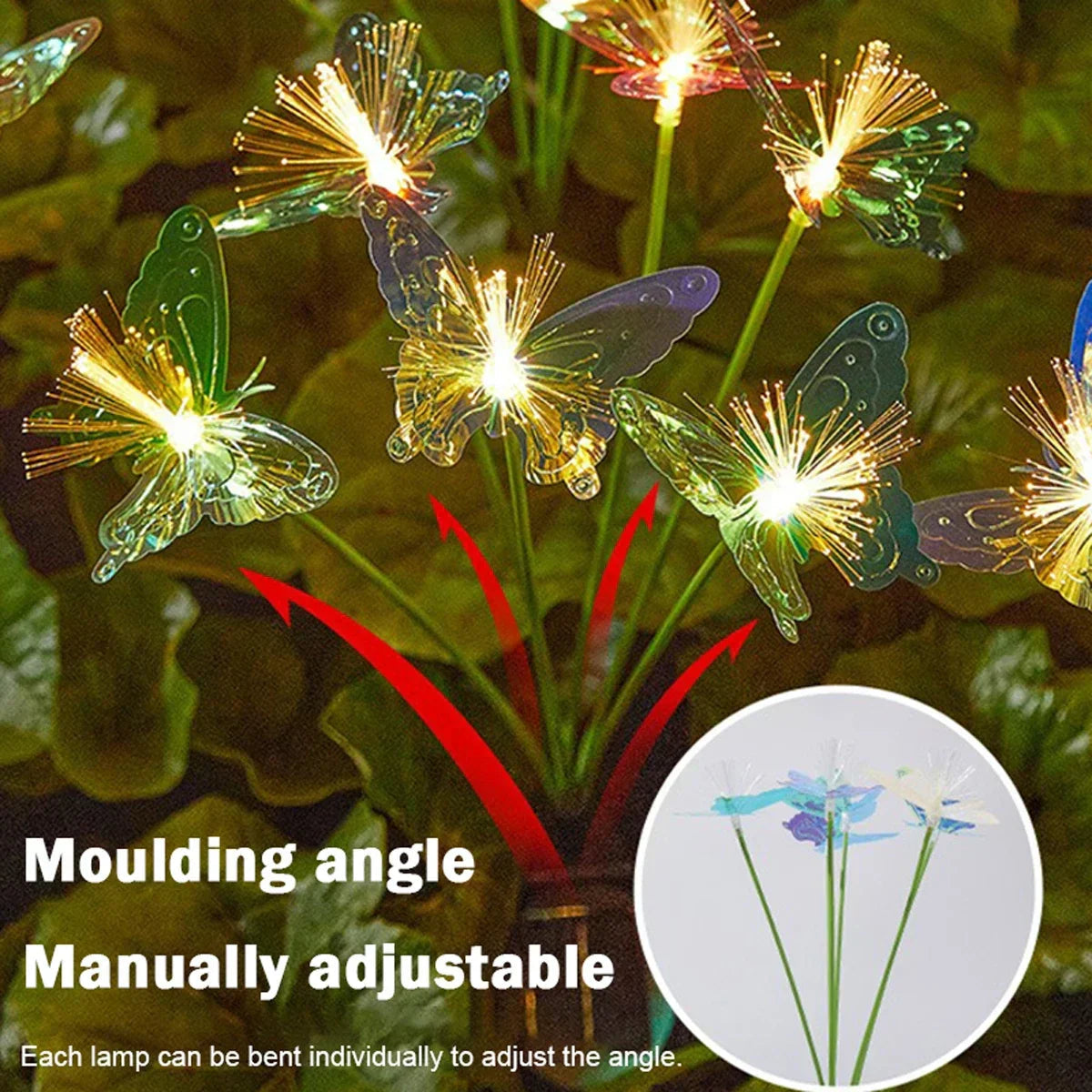 SolaraGlow Butterfly Light | Solar Powered & Color Changing | Weatherproof | 72 cm Height