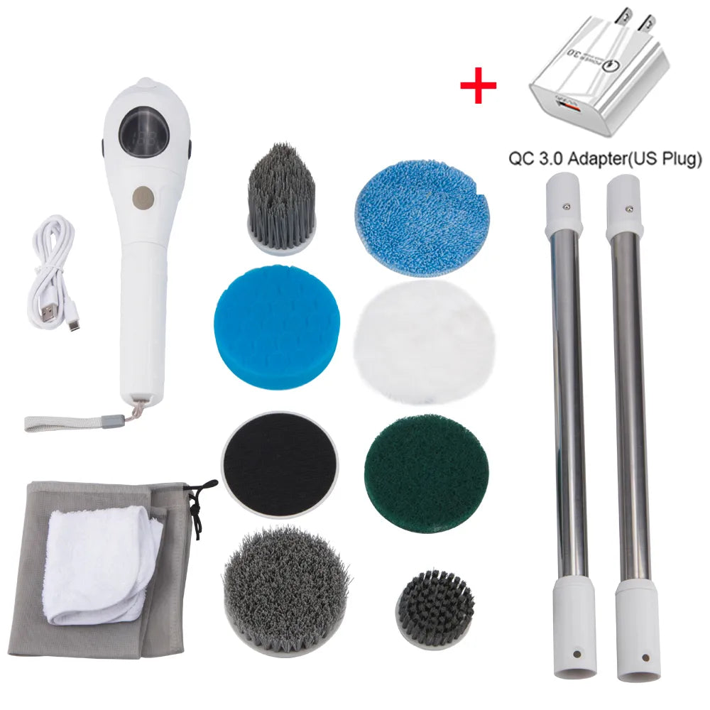 Single Cleaning Solution: 8-in-1 Multifunctional Electric Cleaning Brush - Wireless and Rotating for Bathroom, Kitchen, Windows, and Toilet