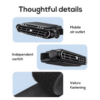 Car Headrest Cooling Fan 3 Speed Adjustable Electric Car Seat Fan 5V/2A Car Rear Backrest Fan Car Interior Accessories