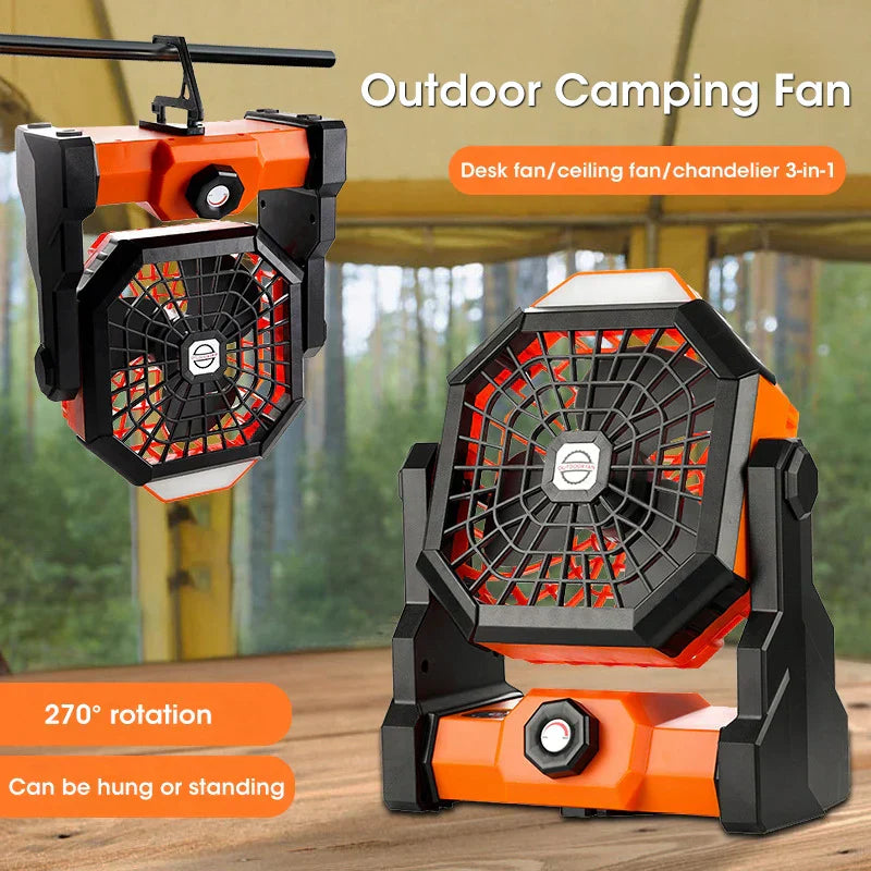 LumoFan Pro | Camping Fan with LED | 7800 mAh Battery | USB Rechargeable