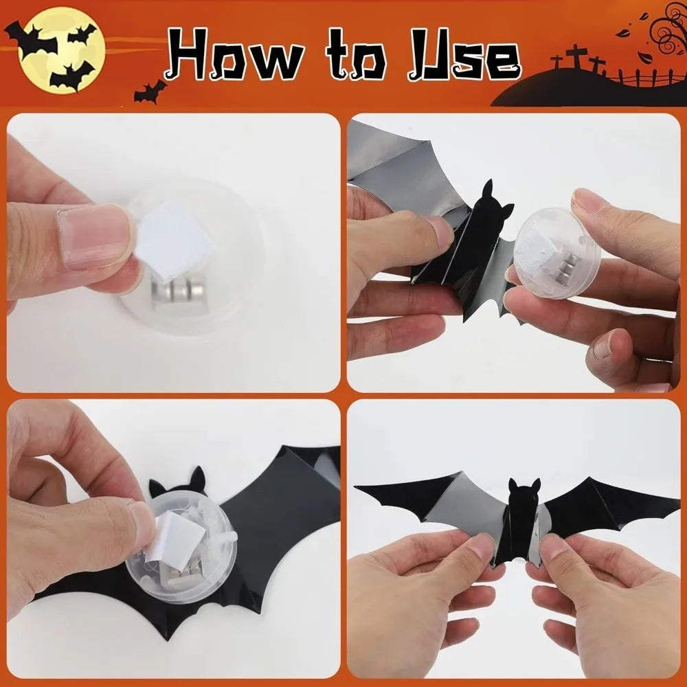 Luminous LED Bat Wall Stickers 24PCS