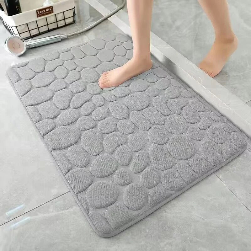 Non-slip Bath Mat made of Memory Foam with Pebble Relief