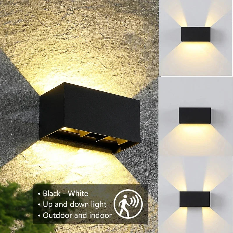 SensoLux LED Wall Light | LED Outdoor Wall Light 24W | With Motion Sensor | IP65 Waterproof | Adjustable Spotlight in Black/White