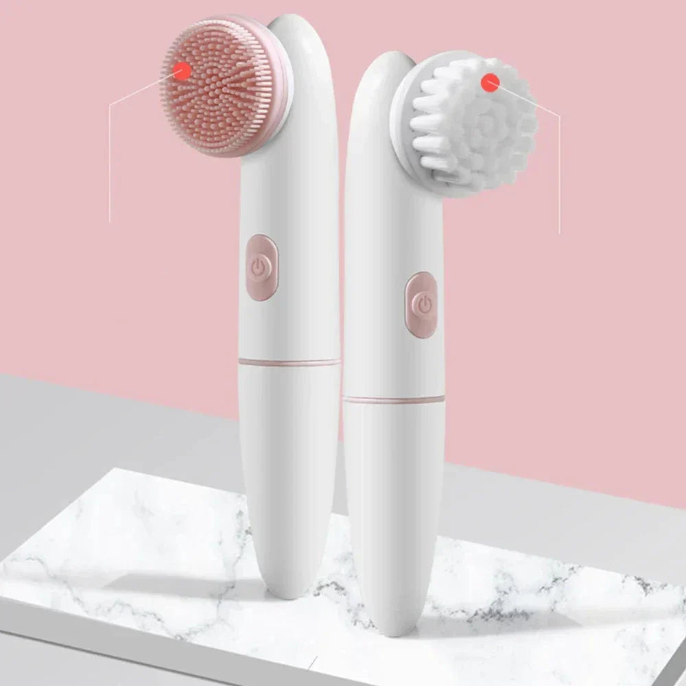 Skinvora 2-in-1 Facial Cleansing Device Silicone | Deep Cleansing & Massage | Waterproof & Skin-Friendly | 15.8 × 4.7 × 2.7 cm