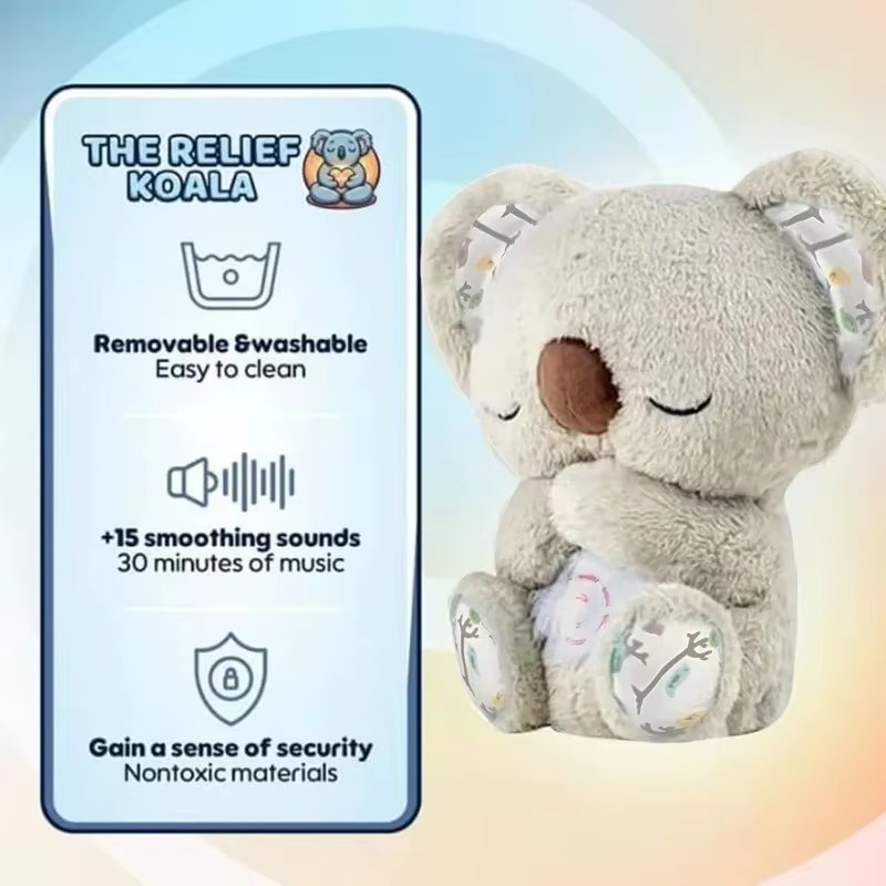 Cuddly Koala Plush Sleep Companion with Gentle Glow and Soothing Sounds