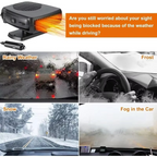 Portable Car Heater and Defroster, 2-in-1 Heating and Cooling Fan for Windshield and Cab