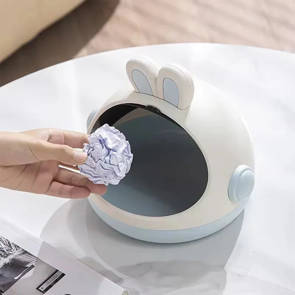 Mini Rabbit Desktop Storage Trash Bin