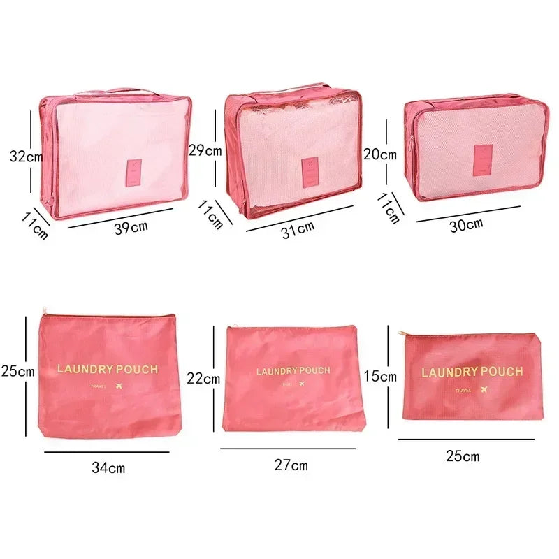 ReiseLina Luggage Organizer Set | 6-piece | Waterproof & Space-saving | Made of Oxford Fabric