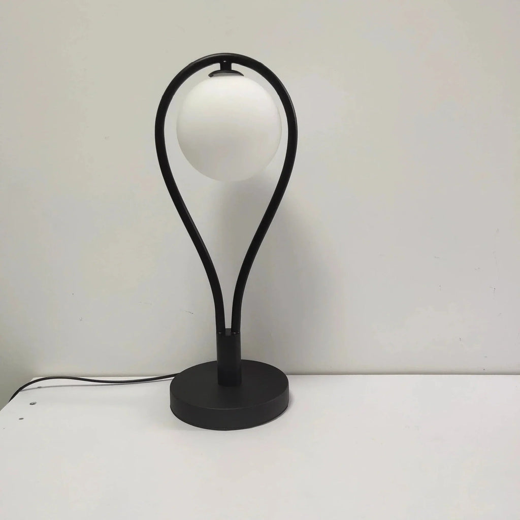 Elegant bedroom lamp with glass details