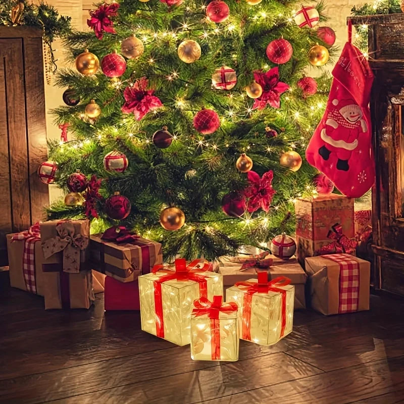 Indoor Light-Up Presents (Set of 3)