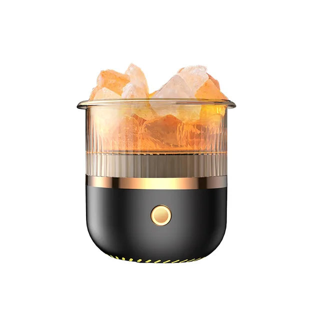 Himalaya salt crystal lamp & essential oil diffuser, USB ultrasonic humidifier for home & office