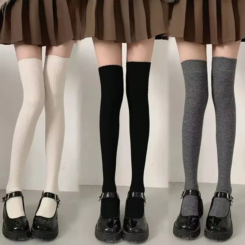 WoolLuxe Women's Overknee Socks | Autumn & Winter | Warm & Thick | Solid Colors | 60–65 cm