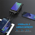 Solar Powerbank VoltCore X Pro 43800mAh | 20W Fast Charging | 10W Wireless Charging | Integrated Cables & LED Lamp | Outdoor & Travel