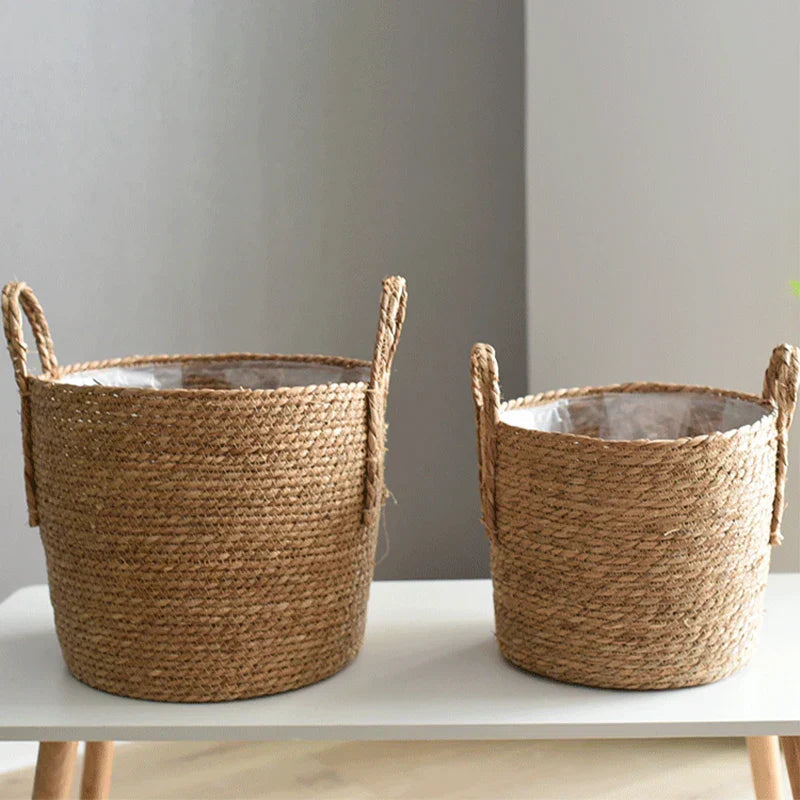 Fibrano Flower Pot Braided | Made of Natural Fibers | Boho & Country Style | 2 Sizes