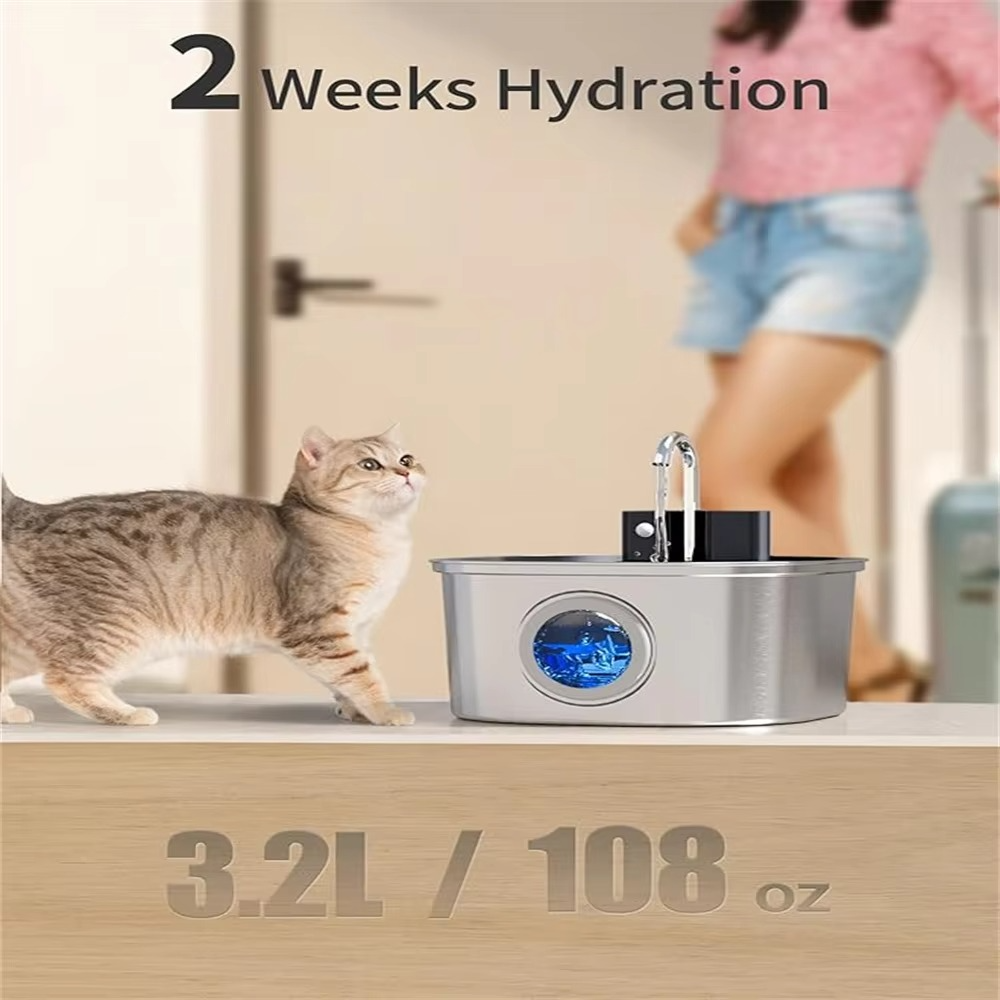 Large Capacity Automatic Pet Hydration Station with USB Charging and Smart Sensor