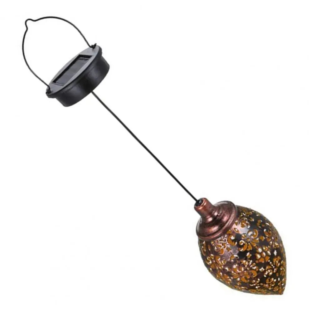 Lumivis SolArt Solar Garden Lantern Drop Shape | Waterproof & Projection Effect | Metal | For Balcony, Terrace & Outdoor Area