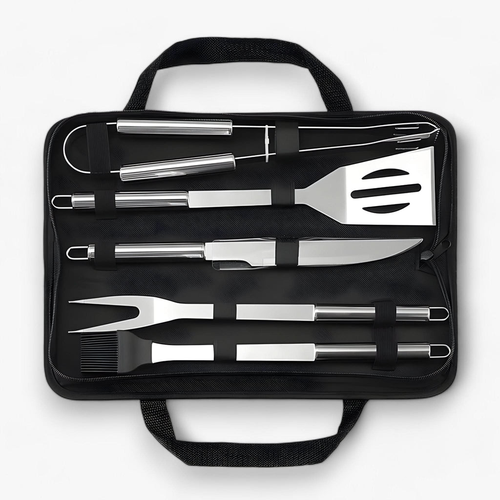 Stainless Steel BBQ Grill Tool Set with Carrying Case