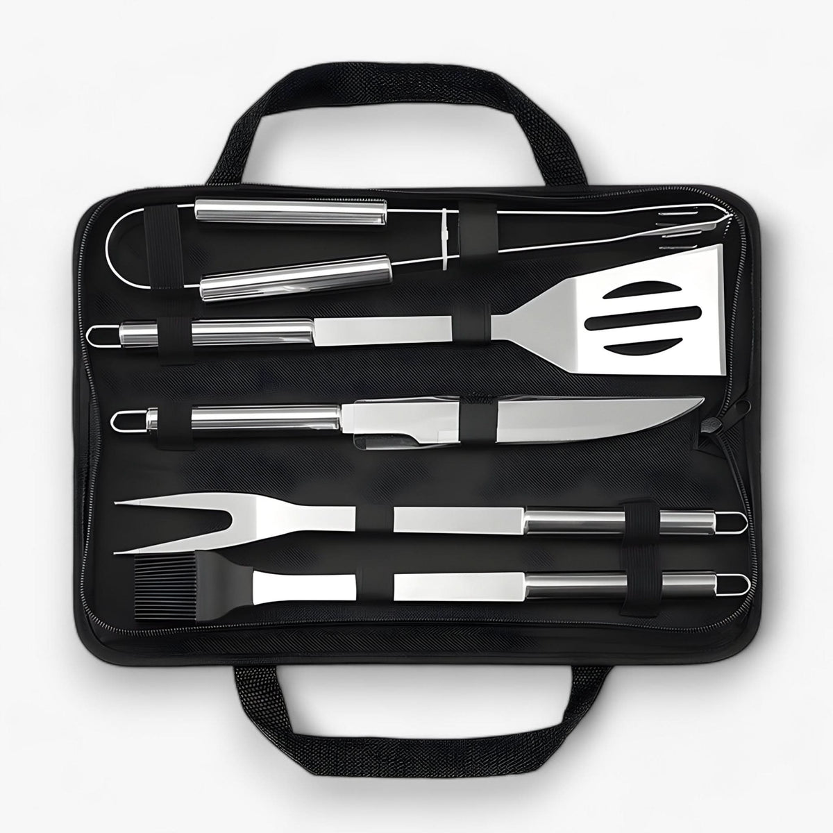 Stainless Steel BBQ Grill Tool Set with Carrying Case