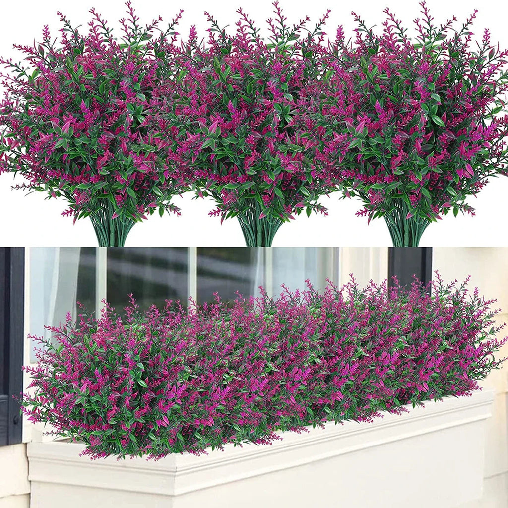 Florabell 12 Piece Set Artificial Lavender | Artificial Plants for Weddings, Vases, Garlands & Decoration | For Indoor & Outdoor