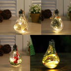 LumiLeaf LED Light Orb with Leaves | Transparent Decorative Light with Warm Sparkle | Battery Operated & Hangable | For Weddings, Christmas & Living Room