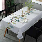 Rectangular Stain-Resistant Tablecloth with Aquatic Design