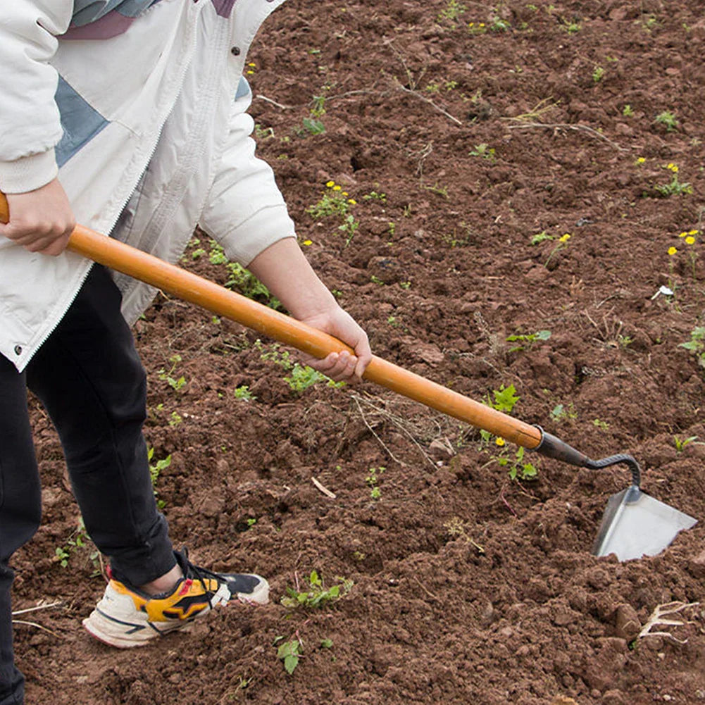 RootRaptor Triangle Hoe | Forged Manganese Steel | Sharp & Ergonomic | For Weeding & Seed Furrows