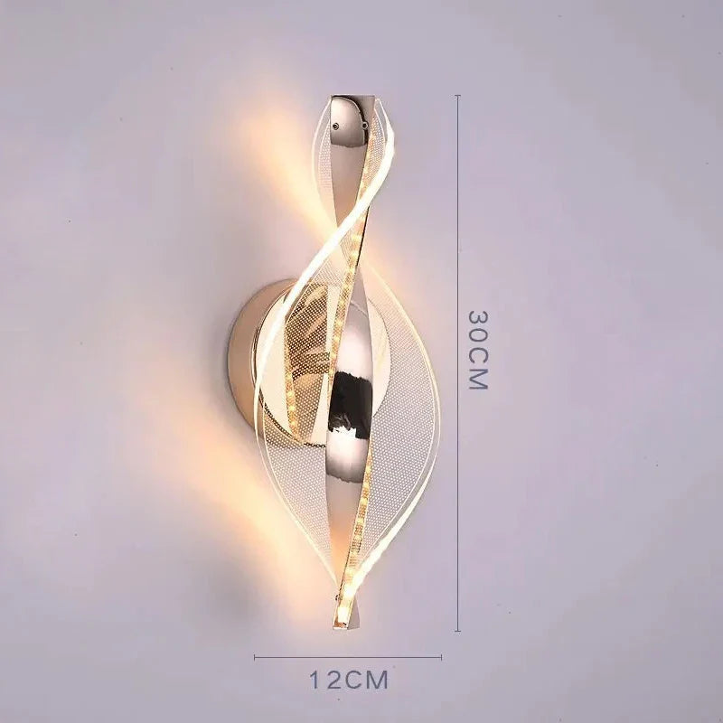 LED Wall Light NordGlow | Modern Acrylic & Metal Design | 3-Color Light | Creative Interior Lighting for Living Room & Bedroom