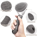 FELLINO Pet Hair Brush | For Dogs & Cats | Gentle Coat Care & Hair Removal – With Stainless Steel Brushes & Massage Function