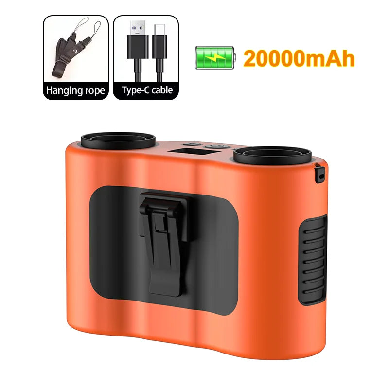 Portable Waist Clip Fan with Dual Air Outlets & 20,000mAh Battery – BreezeMate