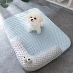 Cooling pet bed with neck support
