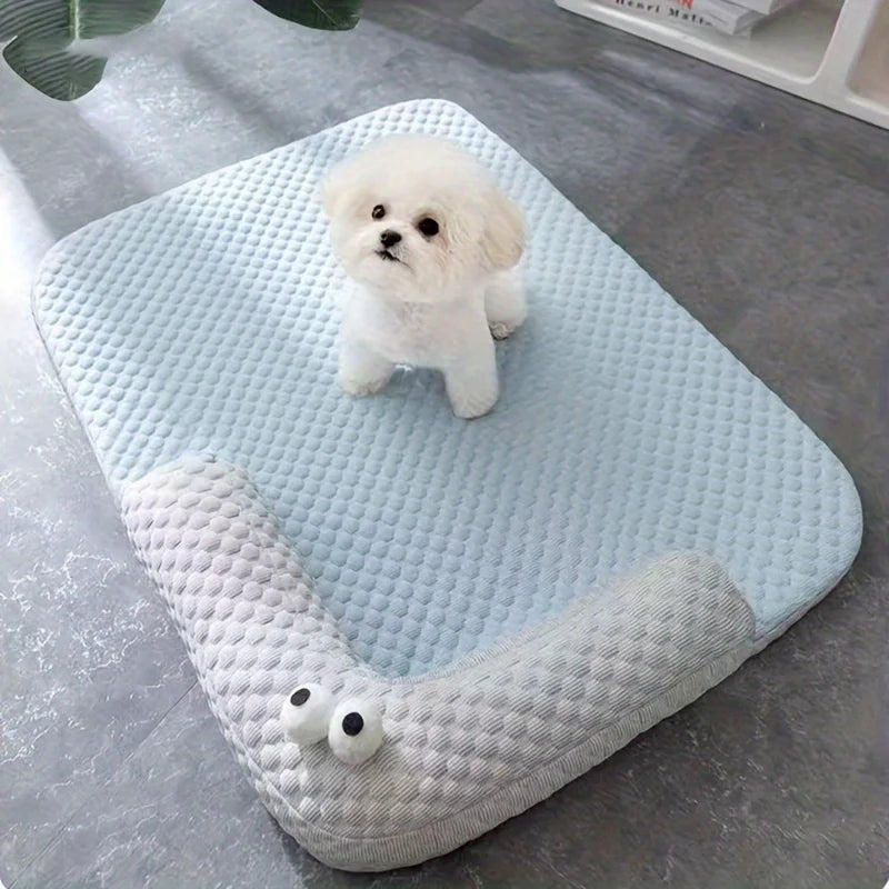 Cooling pet bed with neck support