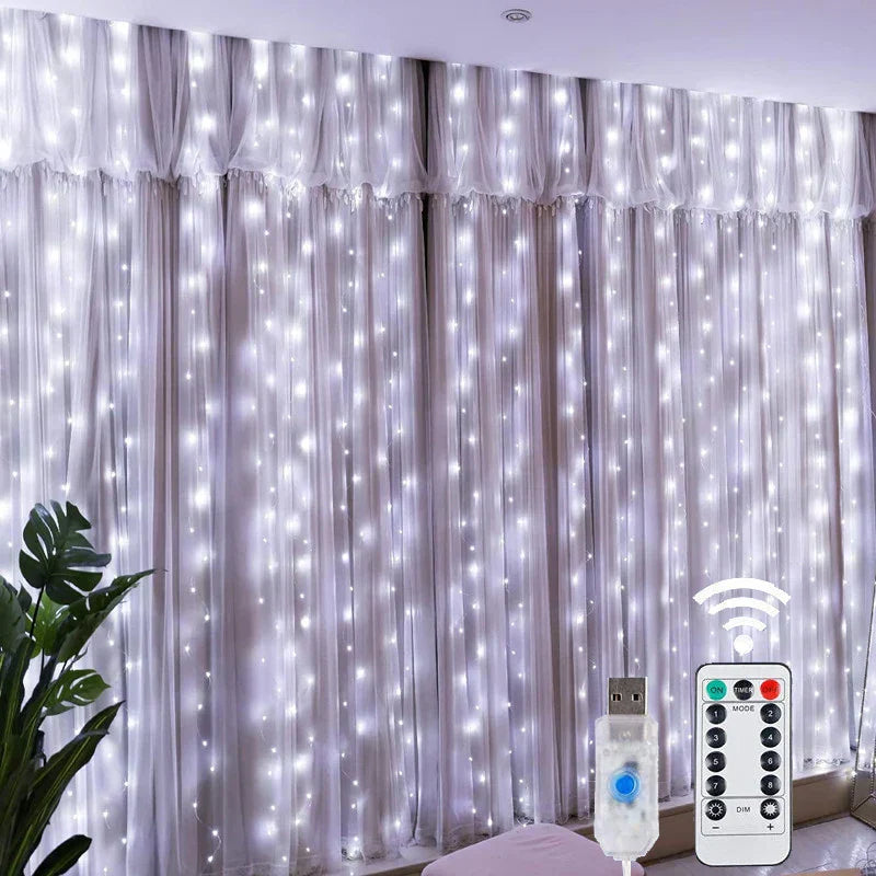 LED curtain lights – USB-controlled string lights for window and room decoration