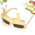Bold Gold Middle Finger Party Sunglasses