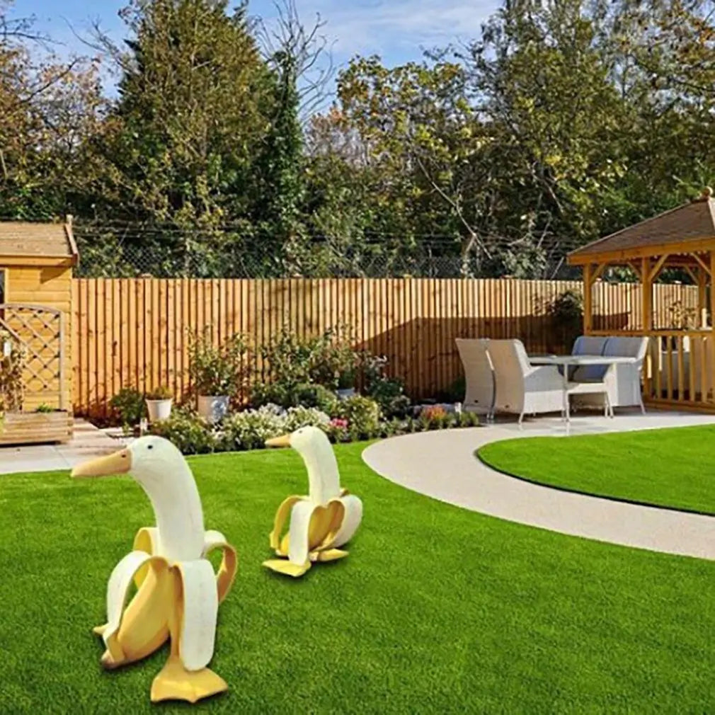 BananaDuck Sculpture "Quaki" | Funny Garden Decor | Weatherproof Resin | 17 cm