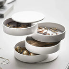 Velvira Jewelry Box Rotatable | 5 Levels with Lid | Dustproof & Compact | For Jewelry, Hair Accessories & Makeup