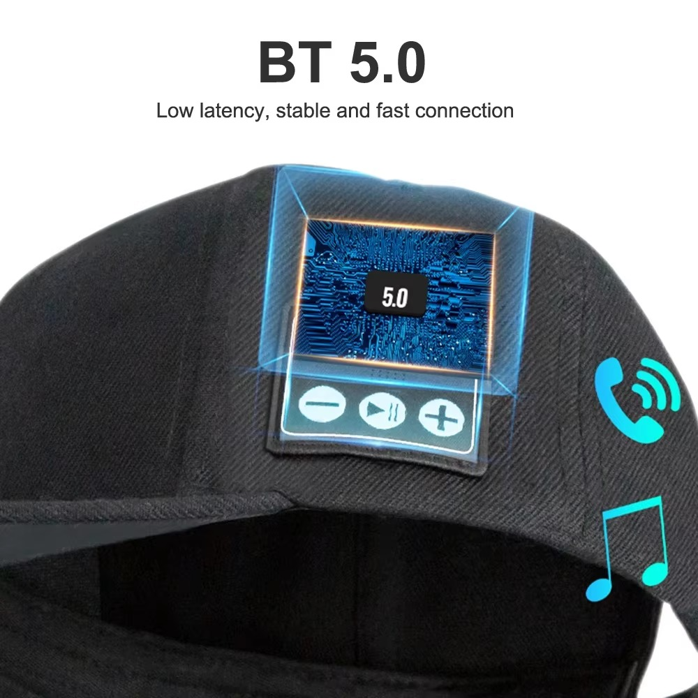 Wireless Bluetooth Speaker Hat with Built in Headphones and Microphone