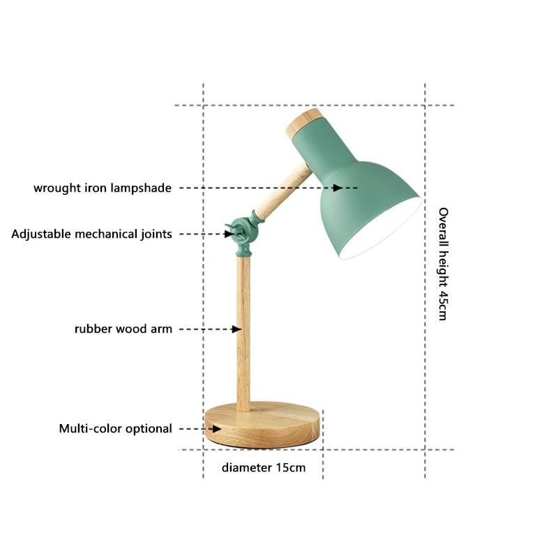 Nordic Desk Lamp Made of Wood