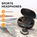 SP16 True Wireless Earbuds with Ear Hooks, Waterproof Sports Headphones with Mic and HiFi Stereo Sound