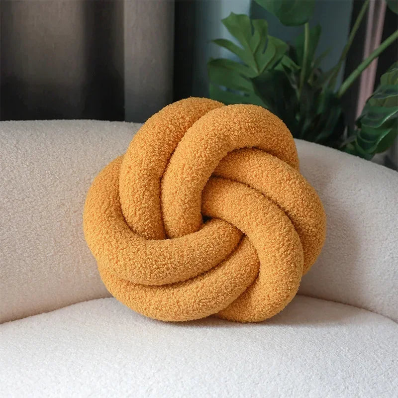 Nordic Cotton Boucle Knot Pillow
