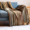 CasaLoom | Boho Blanket with Fringes | Rust Red | Soft & Light