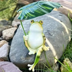 Frog on Lotus Leaf Figure for Aquarium Garden Decoration and Balcony Decoration